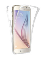 Луксозен ултра тънък комплект силиконови ТПУ кейсове преден и заден 360° Body Guard за Samsung Galaxy J7 2016 J710F кристално прозрачен